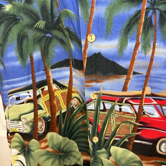 Kalaheo Vintage Mens Blue Hawaiian Shirt 100% Cotton Made in Hawaii Size Medium - Picture 2 of 5